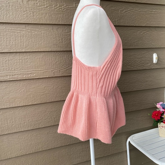 Shein curve Sweater knit Flared ribbed-knit top dusty roses, size 2XL - Picture 3 of 10